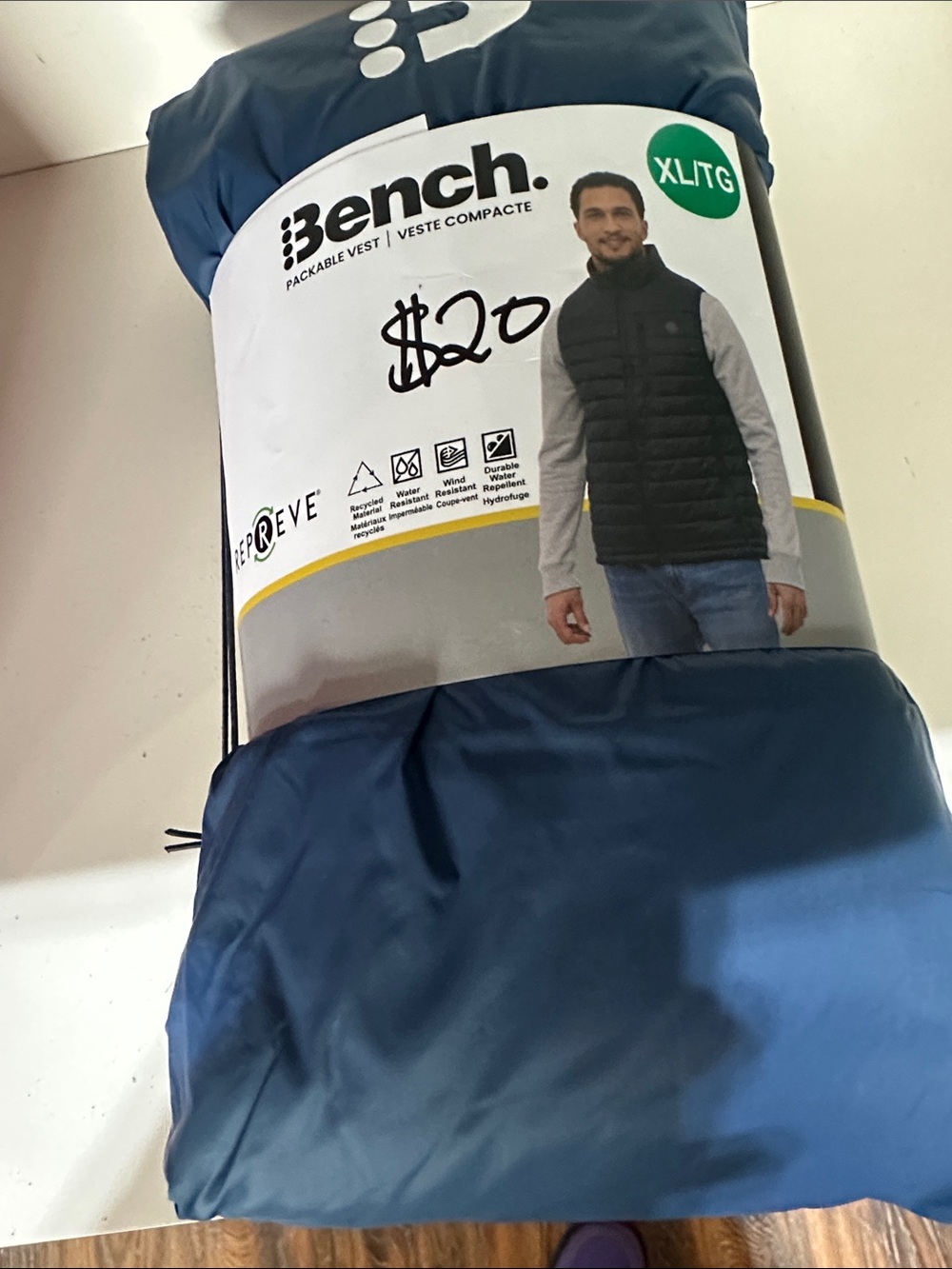 Bench Packable Vest - Navy
